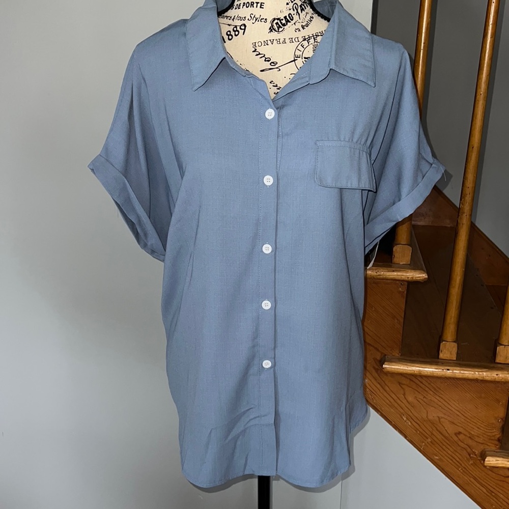 SHEIN Blue Ladies shirt